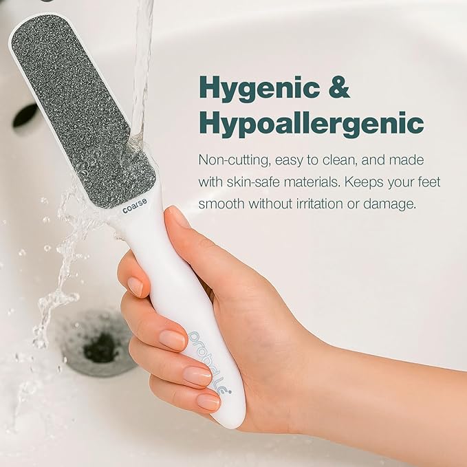 Probelle Double Sided Multidirectional Nickel Foot File Callus Remover - Immediately Reduces calluses and Corns to Powder for Instant Results, Safe Tool (White)-VivaGrace Women