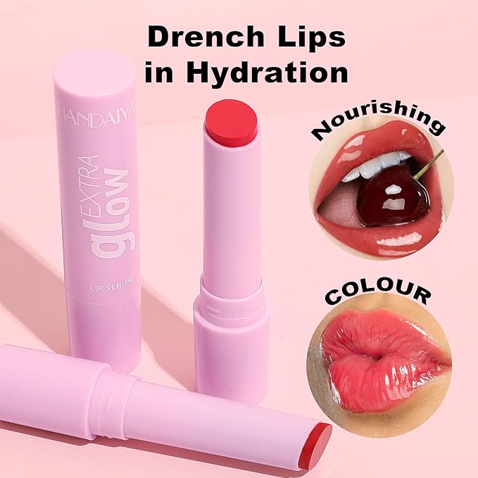 MUESCHER Glow Lip Balm Plumping Moisturizing Lip Balm For Dry Cracked Lips, Moisturizer Nourishing Lip Balm Lip Care Vegan Tinted Lip Balm, Dewy Glassy Lip Balm Shine Lips Plumper Jelly Lipstick(05#)-VivaGrace Women