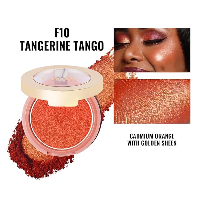 Oulac Luminisers Powdery Blusher for Cheeks Face Glow,Brighten Skin As Highlighter Makeup, Shimmer Blusher,Buildable and Vegan Cosmetics,4.8g F10 Tangerine Tango-VivaGrace Women