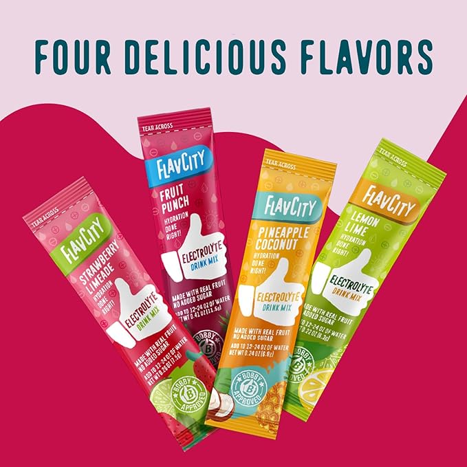 FlavCity Fruit Punch Electrolytes Powder Packets - 28 Hydration Packets - No Added Sugar - Hydration Powder with Real Fruit & Unrefined Sea Salt - Keto & Gluten-Free (28 Stick Packs)-VivaGrace Women
