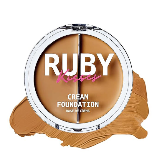 Ruby Kisses 3D Face Creator Cream Foundation & Concealer, 12 Hours Long Lasting, Medium to Full Coverage, Non-Greasy, Ideal for Makeup & Contour Palette (Level 7)-VivaGrace Women