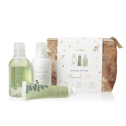 Thymes Travel Set and Beauty Bag - Contains Body Wash, Body Lotion & Hand Cream - Eucalyptus-VivaGrace Women