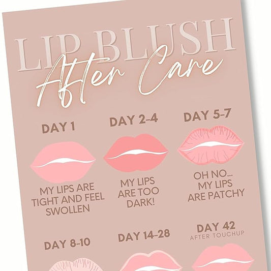 Lip Blush Aftercare Instruction Cards | 55 Pack | 2x3.5” inch Business Card Size | Lip Blush Supplies-VivaGrace Women