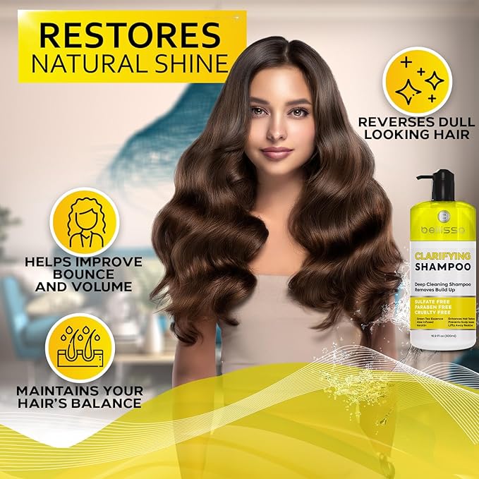 Clarifying Shampoo for Women and Men - Ideal for Oily Hair and Build Up - Gentle, Moisturizing Sulfate Free Formula - Safe for Color Treated, Curly Perms and Dry Scalps - Remove Chlorine for Swimmers-VivaGrace Women