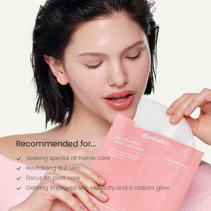 BIODANCE Bio-Collagen Real Deep Mask, Hydrating Overnight Hydrogel Mask, Pore Minimizing, Plumping, Elasticity Improvement, Korean Skincare | 1.19oz(34g) x 16ea-VivaGrace Women