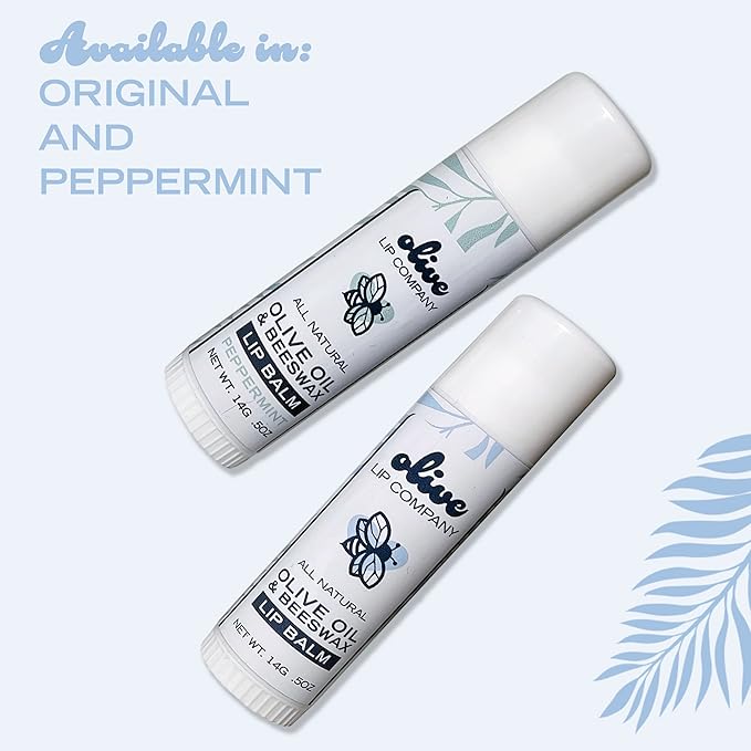 Hydrating Olive Oil and Peppermint Lip Balm with Mango Butter and Beeswax, 0.5 oz. Jumbo Tube, Clear Long Lasting Moisturizer for Dry, Cracked, Chapped Lips-VivaGrace Women