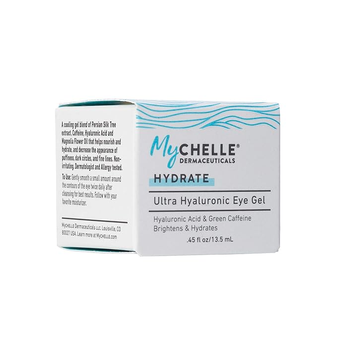 MyChelle Dermaceuticals Ultra Hyaluronic Eye Gel (0.45 Fl Oz) - Rich Hydration for Dry Skin with Vegan Hyaluronic Acid, Help Plump Skin and Help Reduce Appearance of Fine Lines and Wrinkles-VivaGrace Women