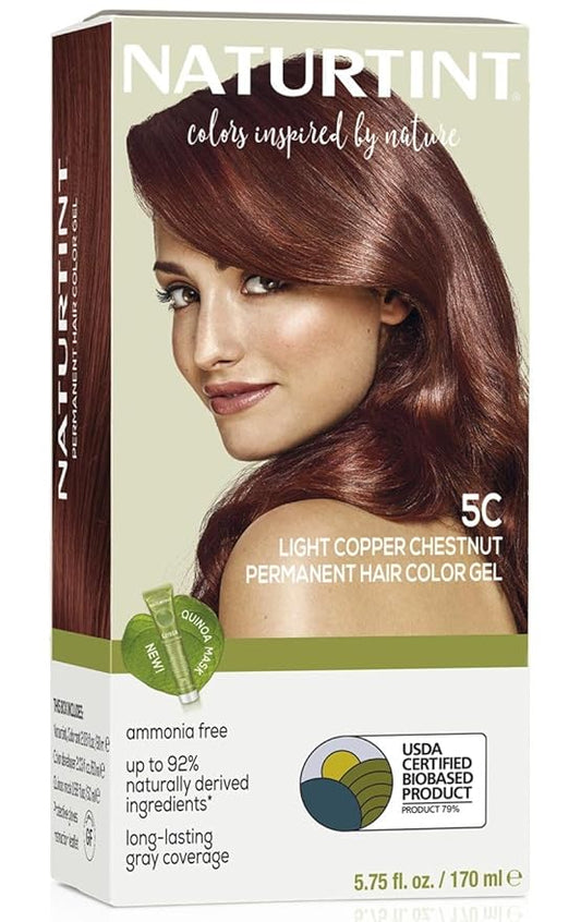 Naturtint 5C Light Copper Chestnut Permanent Hair Color (Pack of 1), Ammonia Free, Vegan, Cruelty Free, up to 100% Gray Coverage, Long Lasting Results (Packaging may vary)-VivaGrace Women