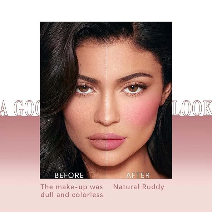 Cream Blush Stick for Cheeks Makeup, Waterproof Face Blush Stick Multi-Use Lip and Cheek Tint, Matte Finish Easy to Blend Lightweight Natural Cream Blusher Makeup for All Skin Tones-Cherry Pink-VivaGrace Women