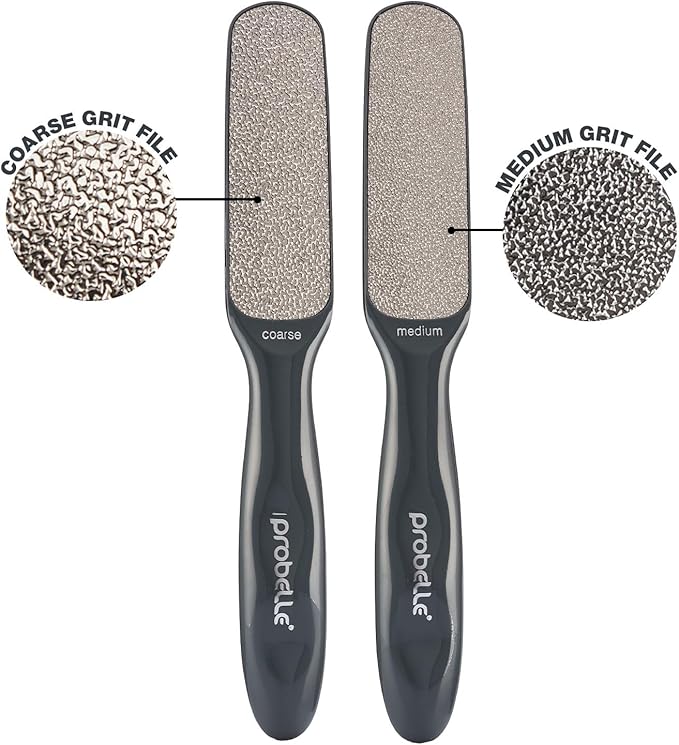 Probelle Double Sided Multidirectional Nickel Foot File Callus Remover - Immediately Reduces calluses and Corns to Powder for Instant Results, Safe Tool (Dark Grey)-VivaGrace Women