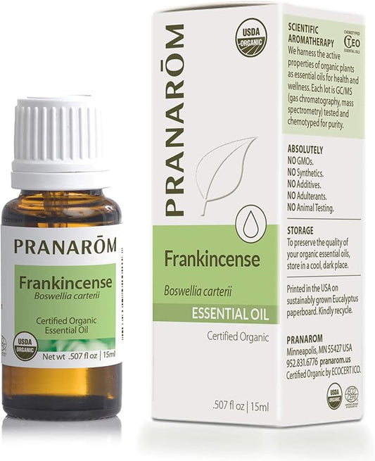 Pranarom USDA Certified Organic Frankincense Essential Oil (15ml), 100% Pure Undiluted Therapeutic Grade from Somalia for Aromatherapy, Diffuser, Skincare, Relaxation, Meditation-VivaGrace Women