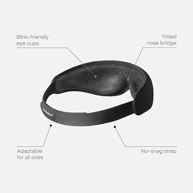 Ostrichpillow Eye Mask, Sleep Mask for Men Women 100% Blackout, No Pressure On Eyes, Soft & Breathable, Adjustable Fit, Travel Bag Included-VivaGrace Women