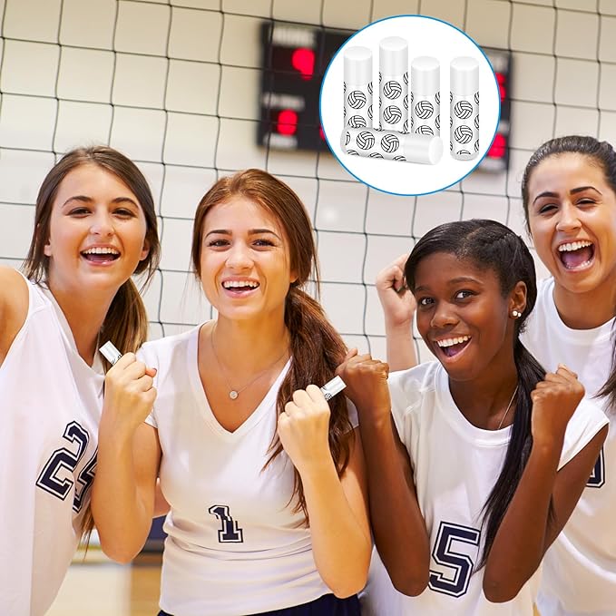 Demissle 24 Pcs Sports Team Gifts Sports Lip Balm Sports Party Favors Sports Theme Lipstick for Team Gifts(Volleyball)-VivaGrace Women