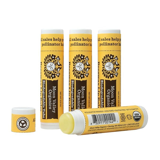 Moon Valley Organics Beeswax Lip Balm for Moisturizing Lips and Cuticles (SWEET HONEY, 4pack)-VivaGrace Women
