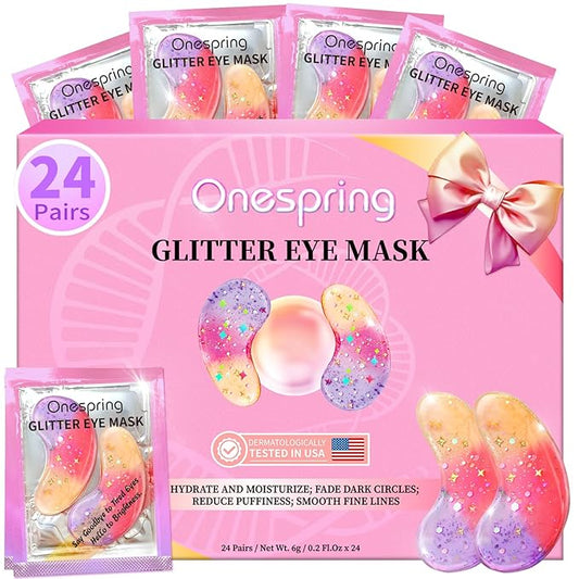Eye Masks (24 Pairs) - Gift for Her - Under Eye Patches for Dark Circles, Puffiness, Wrinkles, Soothing & Hydrating, Skincare Eye Gel Pads, Beauty Essential for Women, Bridesmaid Gifts-VivaGrace Women