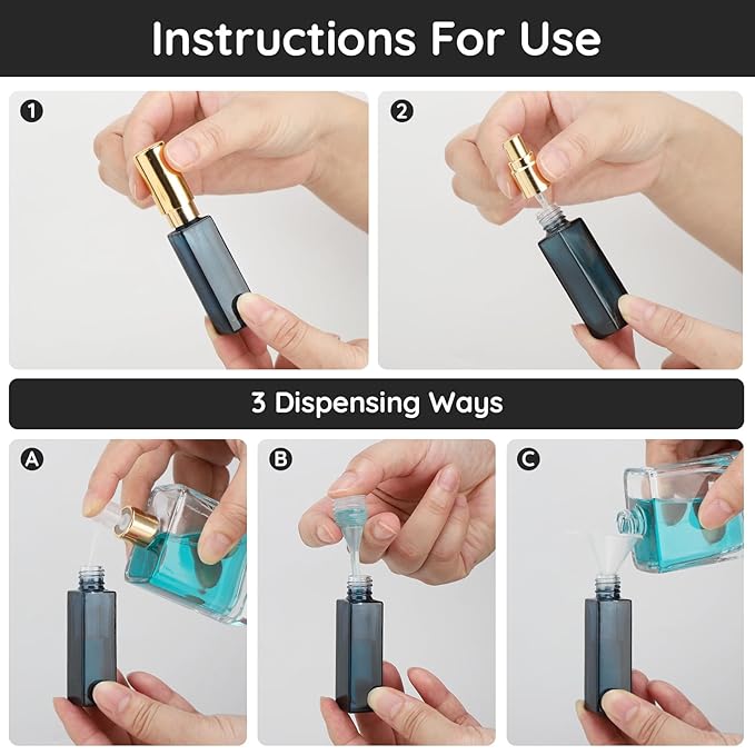 Segbeauty Atomizer Sprayer for Perfume, 10 Packs Glass Perfume Bottles Empty, 10ML Travel Refillable Perfume Bottle Portable Sprayer Atomizer Travel Accessory Toiletries Cosmetic Dispenser Bottle-VivaGrace Women