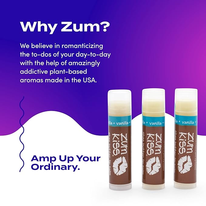 Zum Vanilla Kiss Stick (Pack of 3) with Certified Organic Sunflower Seed Oil, Beeswax, Shea Butter, Pure Essential Oils, Candelila Wax, Vitamin E and Honey, 0.15 oz-VivaGrace Women