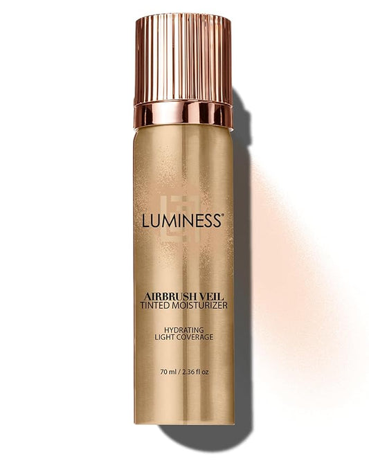 LUMINESS Airbrush Veil Tinted Moisturizer, Light Fair 010 - Lightweight, Hydrating, & Skin-Plumping Face Moisturizer Spray - Facial Skin Tint with Hyaluronic Acid, Ceramides, Glycerin, & Aloe-VivaGrace Women