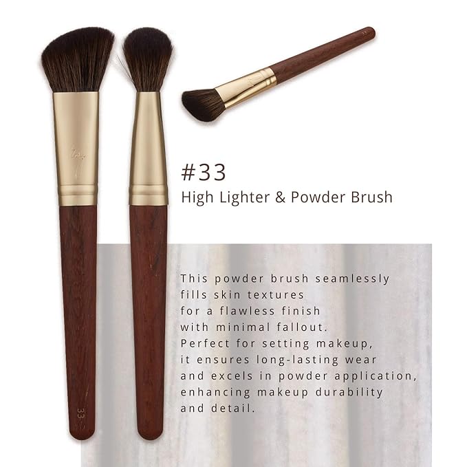 [SOO ADOR] BY MAENG #33 Highlighter & Powder Brush - Multi-Functional Brush for Flawless Highlighting and Setting | Designed by K-Pop Makeup Artist Maeng | Makeup Brush Powder Brush-VivaGrace Women