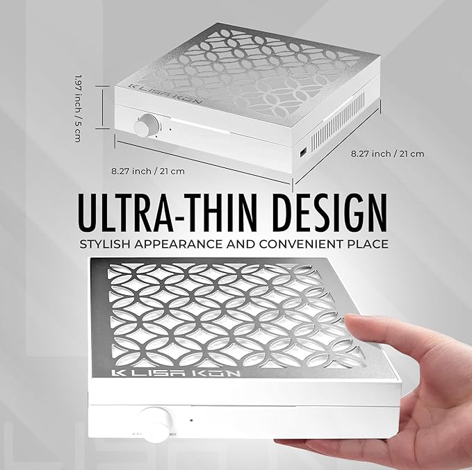 Nail Dust Collector with Reusable Filter, Professional Vacuum Fan Dust Extractor, Powerful & Quiet Nail Tech Dust Suction Machine for Acrylic Gel Nail Polishing, High-End Nail Salon-VivaGrace Women