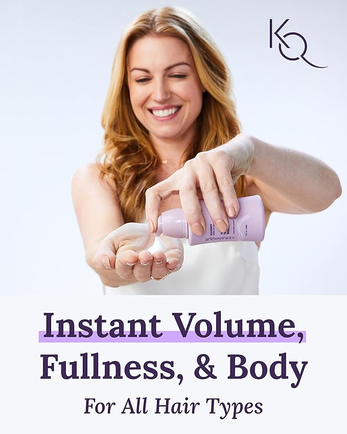 Keranique Volumizing Mousse for Women - Thickening and Styling Anti-Frizz Foam for Fine, Straight, Wavy, and Curly Hair-VivaGrace Women