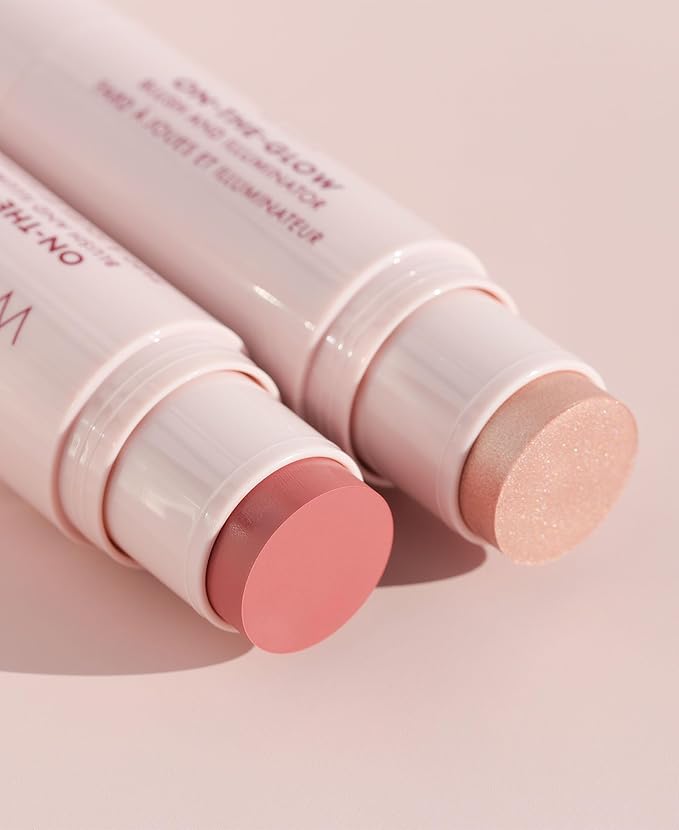 Wander Beauty On-the-Glow Blush and Illuminator - Bare/Nude Glow - 7-in-1 Hydrating Cream Blush & Highlighting Stick - Stick Blush for Cheeks, Lip, Face & Body - Highlighter Makeup & Blush - 0.4 oz-VivaGrace Women