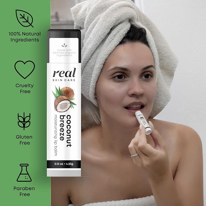 Organic Flavored Lip Balm – Lip Repair for Dry Cracked Lips Coconut Oil Lip Balm Lip Balm Set – Beeswax Lip Balm Lip Balm Pack – Organic Lip Balm Girls Trip Gift Favor Lip Balm Organic-VivaGrace Women