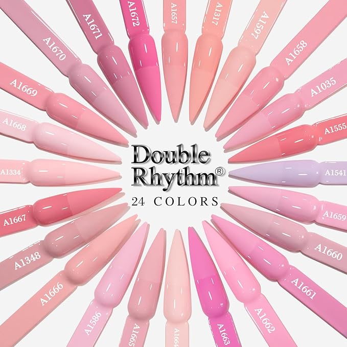 Double Rhythm 28Pcs 0.5Oz Gel Nail Polish Set Same Color Same Bottle Soak Off Gel Polish Kit Nail Art Manicure Salon DIY at Home for Women (Neutral Skin Pink Nude Collection-T24-12)-VivaGrace Women