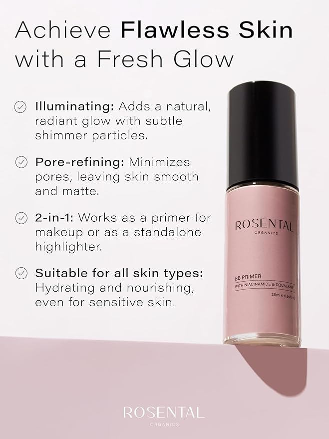 Organics BB Primer | with Niacinamide & Squalane – Pore-Refining, Illuminating, Hydrating Primer for a Fresh Glow Look and Smooth Texture, 25 ml-VivaGrace Women