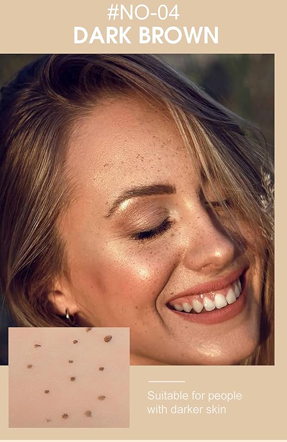 AKARY Freckle Pen Professional Lifelike Face Concealer Point Out Natural Waterproof Longlasting Soft Artificial Freckles Fine Makeup Freckle Pen Life Face Decoration (#04 Dark Brown)-VivaGrace Women