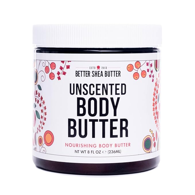 Unscented Body Butter for Dry Skin | with Raw Shea Butter and Jojoba Oil | Deep Moisturizer Safe for Sensitive Skin, Non Greasy, Fragrance Free | 8 oz-VivaGrace Women