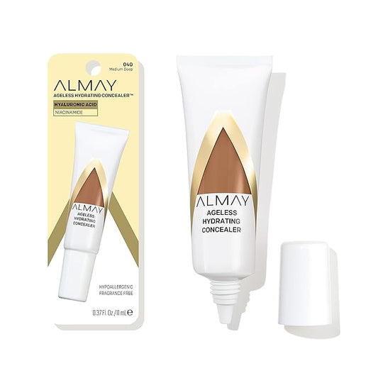 Almay Anti-Aging Concealer, Face Makeup with Hyaluronic Acid, Niacinamide, Vitamin C & E, Hypoallergenic, -Fragrance Free, 040 Medium Deep, 0.37 Fl Oz (Pack of 1)-VivaGrace Women
