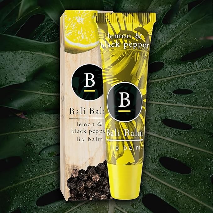 Moisturizing Lip Balm 0.50 Oz - Lemon & Black Pepper Flavour - Natural Lip Balm - Vegan and Beeswax-Free Formula - Hydrating Flavored Lip Balm - Shea Butter Enriched Formula-VivaGrace Women