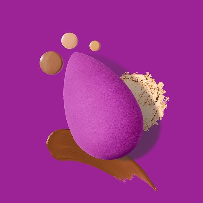 Beautyblender® | Amethyst Beauty Blender Makeup Sponge, Super-Soft Foam Easily Blends Foundations, Powders & Creams, Made in USA, Reusable, Washable, Streak Free Application, Vegan, Cruelty Free-VivaGrace Women