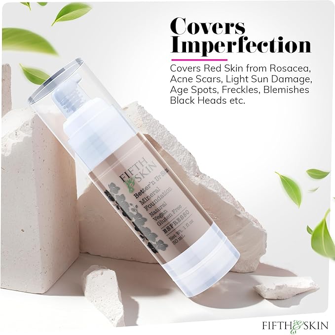 Fifth & Skin: Better’n Ur Skin Liquid Foundation (ESPRESSO - Natural, Organic, Vegan, Cruelty-Free - Gluten-Free Beauty with Buildable Coverage and Palm-Free Luxury - 1 oz-VivaGrace Women