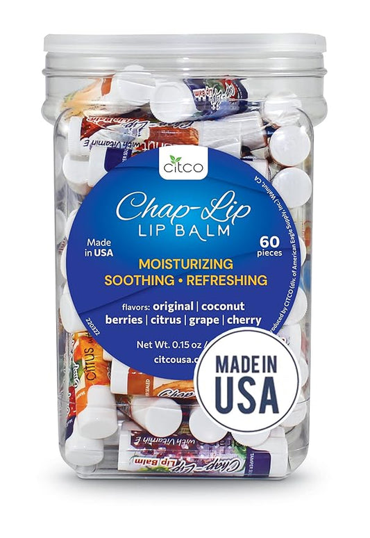 Vitamin E Lip Balm with Coconut Oil - Lip Moisturizer Treatment - Soothing, & Refreshing, Total Hydration Treatment & Lip Therapy - Assortment of 6 Refreshing Flavors, 60 Count-VivaGrace Women