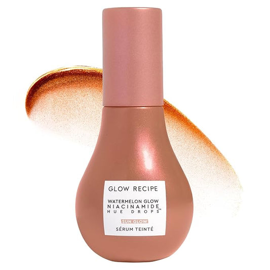 Glow Recipe Hue Drops Tinted Face Serum - Bronzing Drops to Brighten & Hydrate - Skincare Makeup Primer & Liquid Highlighter to Blur Pores for a Radiant, Even Skin Tone - Sunglow (40ml)-VivaGrace Women