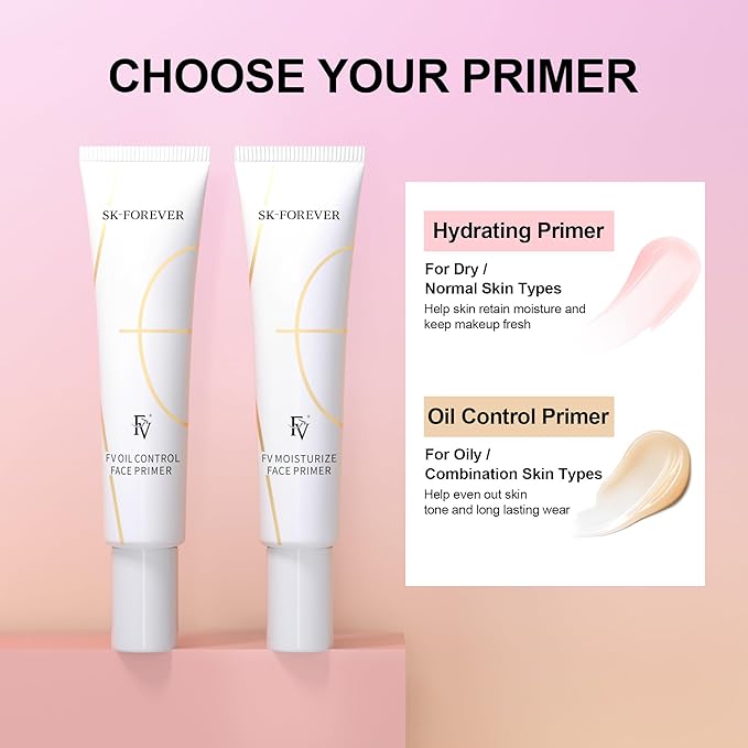 FV Hydrating Makeup Primer, Easy-to-Apply, Brightening, Ideal for Dry and Normal Skin Daily Use, Enhances Skin Glow (Hydrating)-VivaGrace Women