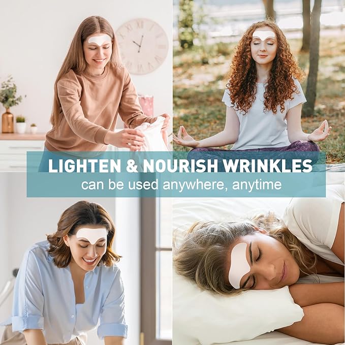 28 Pcs Forehead Wrinkle Patches - Anti Wrinkle Facial Patches with Collagen and Vitamin E for Face Overnight to Smoothing Fine Frown Lines & Wrinkles Treatment-VivaGrace Women