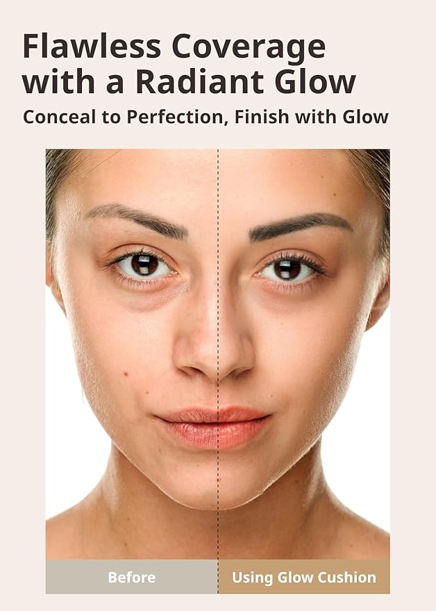 MISSHA Glow Cushion No.25 Warm Beige for Natural Skin Radiant & Moisturizing Skin with Buildable Coverage-VivaGrace Women