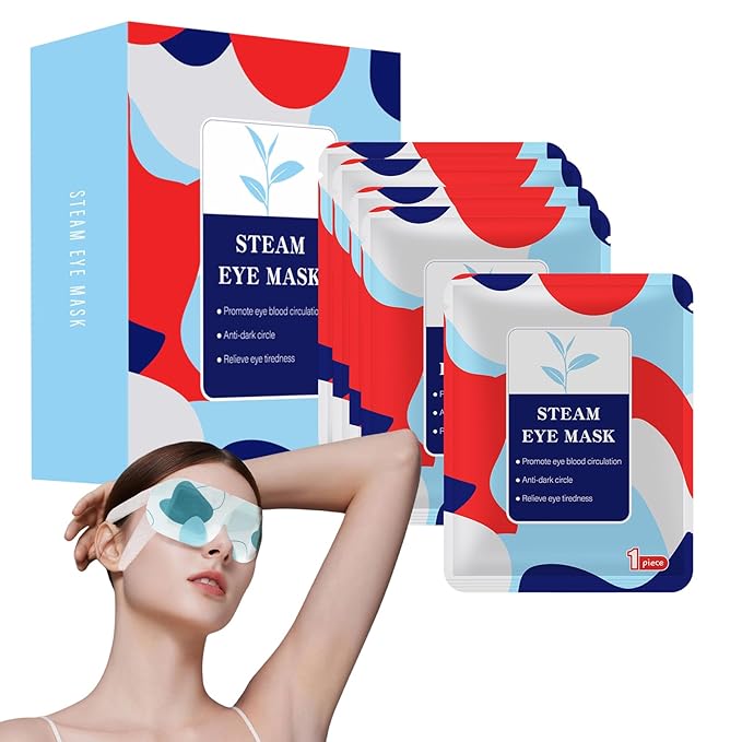 50 Packs Steam Eye Mask for Dry Eyes, Self Heated Sleep Eye Mask Disposable Warm Compress for Eyes, Relieves Dry Eye Eye Strain, Dark Circles, Puffiness,Microgroove (Natural Unscented More Safer)-VivaGrace Women