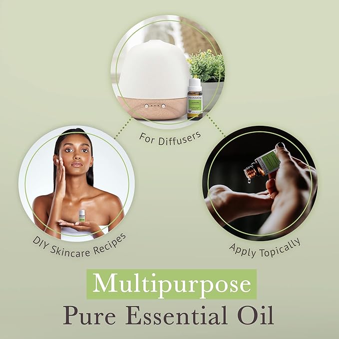 Pranarom USDA Certified Organic Lavender Essential Oil (15ml), 100% Pure Undiluted Therapeutic Grade from French Alps for Aromatherapy, Diffuser, Healthy Skin & Hair, Massage, Relaxation-VivaGrace Women