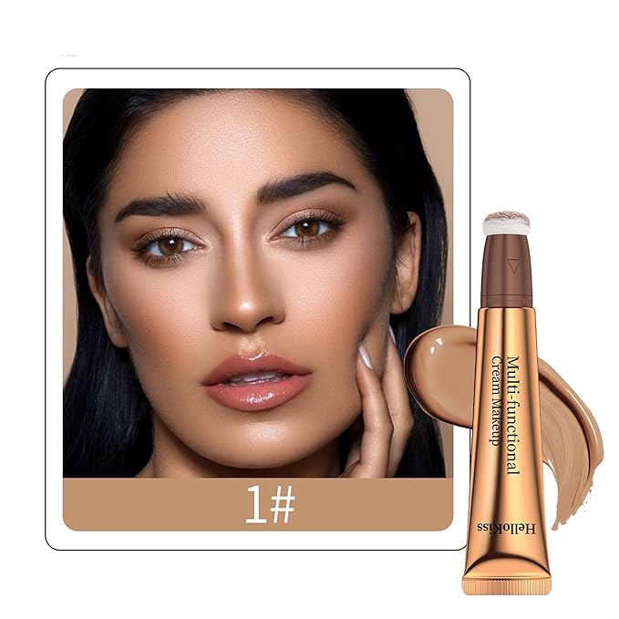 Contour Beauty Wand, Multi-Use Liquid Contour Wand Makeup for Face Cheeks, Natural Matte Finish Shading Bronzer Stick With Cushion Applicator(#01 Contour Brown)-VivaGrace Women