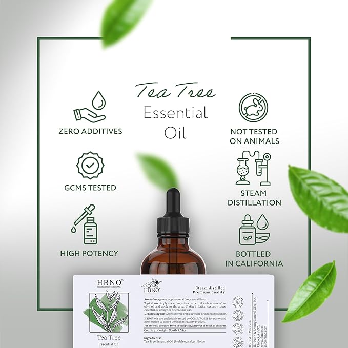HBNO Tea Tree Oil for Skin 4oz (120 ml) - Bring Refreshing Aroma of Tea Trea Essential Oil - Perfect for Skin Therapy-VivaGrace Women
