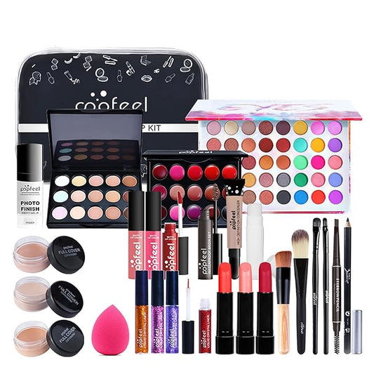 Professional Makeup Kit for Women Full Kit, Makeup Set Cosmetic Make Up Kit with Makeup Bag Include Eyeshadow Palette Makeup Brushes Set Lipstick Lip Gloss Foundation Concealer-VivaGrace Women
