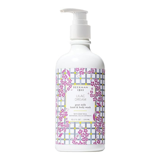 Beekman 1802 Goat Milk Hand Wash, Lilac Dream - Scented - 12.5 fl oz - Cleanses, Nourishes & Hydrates - With Aloe Vera and Jojoba Seed Oil - No Irritation - Good for Sensitive Skin