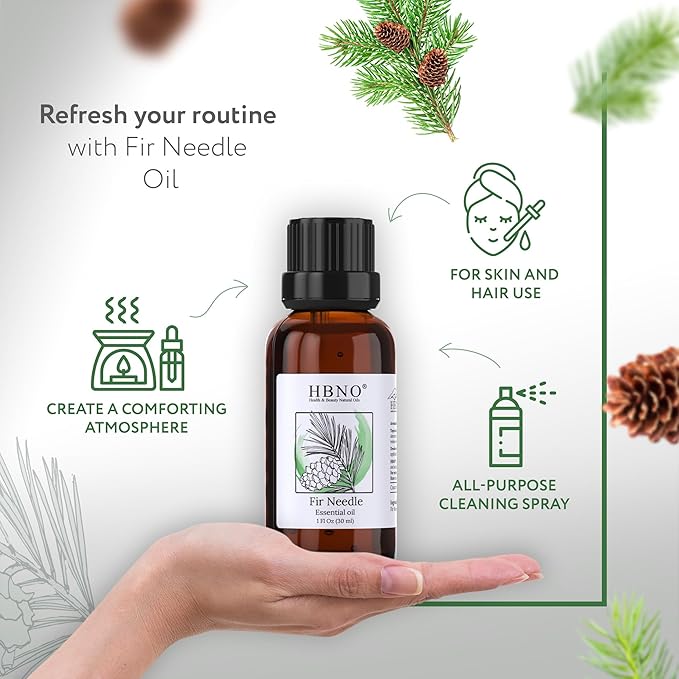 HBNO Fir Needle Essential Oil - 1 oz (30ml) Travel Size - Natural Fir Needle Oil - Perfect for Cleaning, Aromatherapy, DIY, Soap & Diffuser-VivaGrace Women