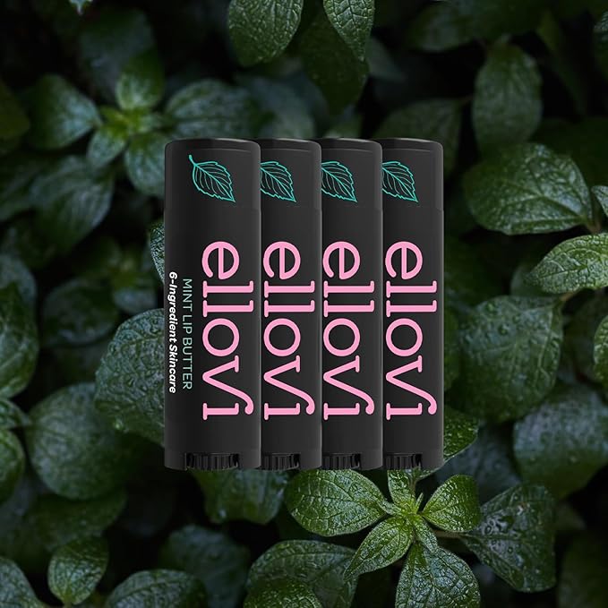 Natural Lip Butter Lip Balm - Mint - Pure Enough to Eat - Made With Just 6 Vegan Ingredients - Moisturizing Lip Care for All Day Hydration (4-Pack)-VivaGrace Women