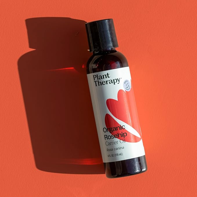 Plant Therapy Organic Rosehip Carrier Oil 4 oz For Skin and Hair Cold Pressed Supports Skin Hydration Fine Lines & Wrinkles Extra Virgin, Vitamins A and E & Essential Fatty Acids-VivaGrace Women