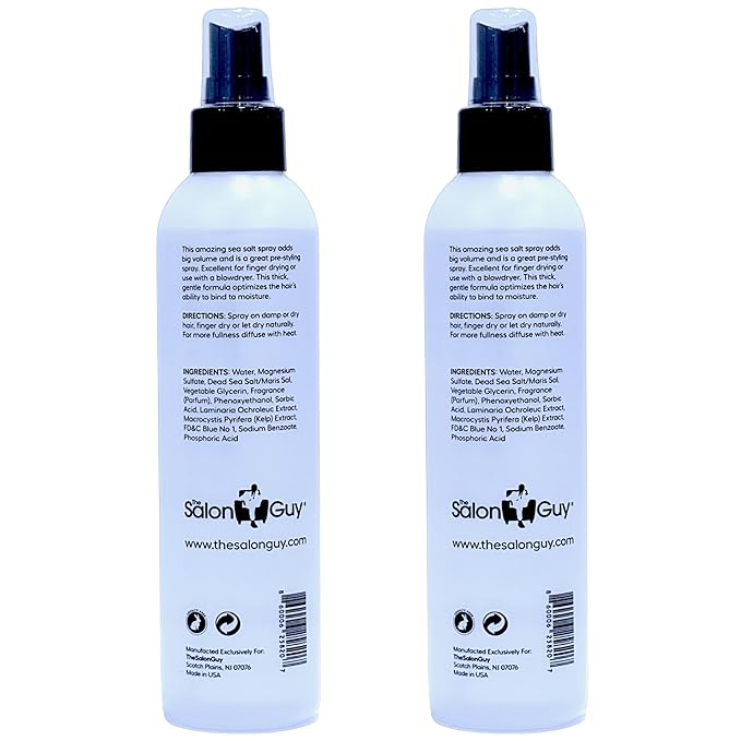 THESALONGUY - Sea Salt Texturizing Spray for Volumizing Curly and Wavy Hair, Men & Women, Beach Waves Hair Spray with Kelp & Natural Ingredients - 2 Pack-VivaGrace Women